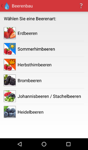 Android Spritzmittelrechner Beerenbau Auswahl