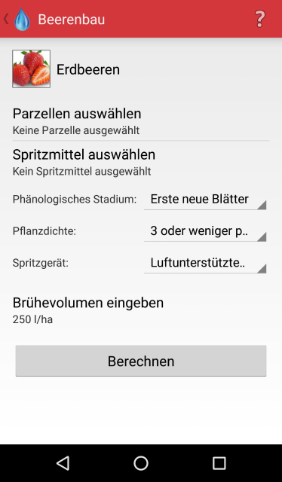 Android Spritzmittelrechner Beerenbau Berechnung