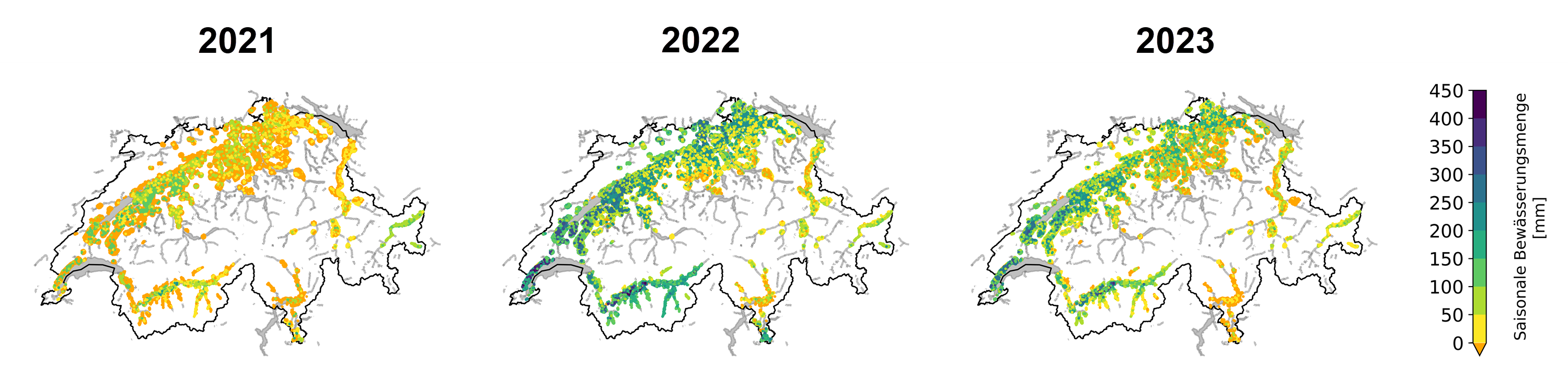 Bewässerung, modellierte Bewässerungsmenge