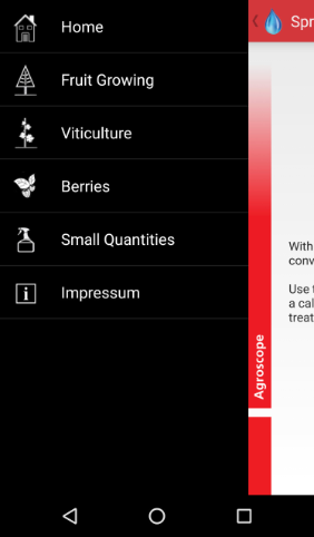 Android Spraycalculator Navigation