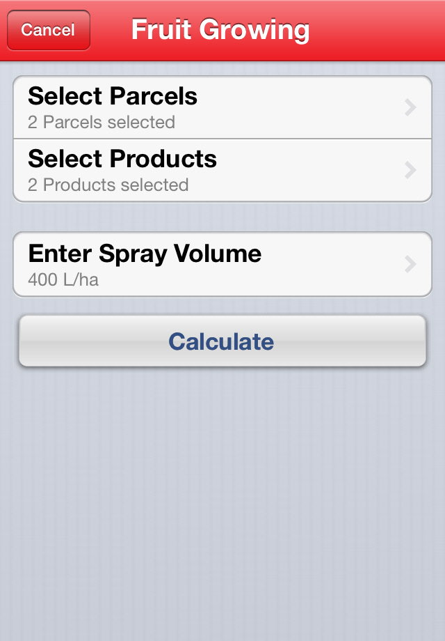 iOS Spraycalculator Fruit Growing Calculation