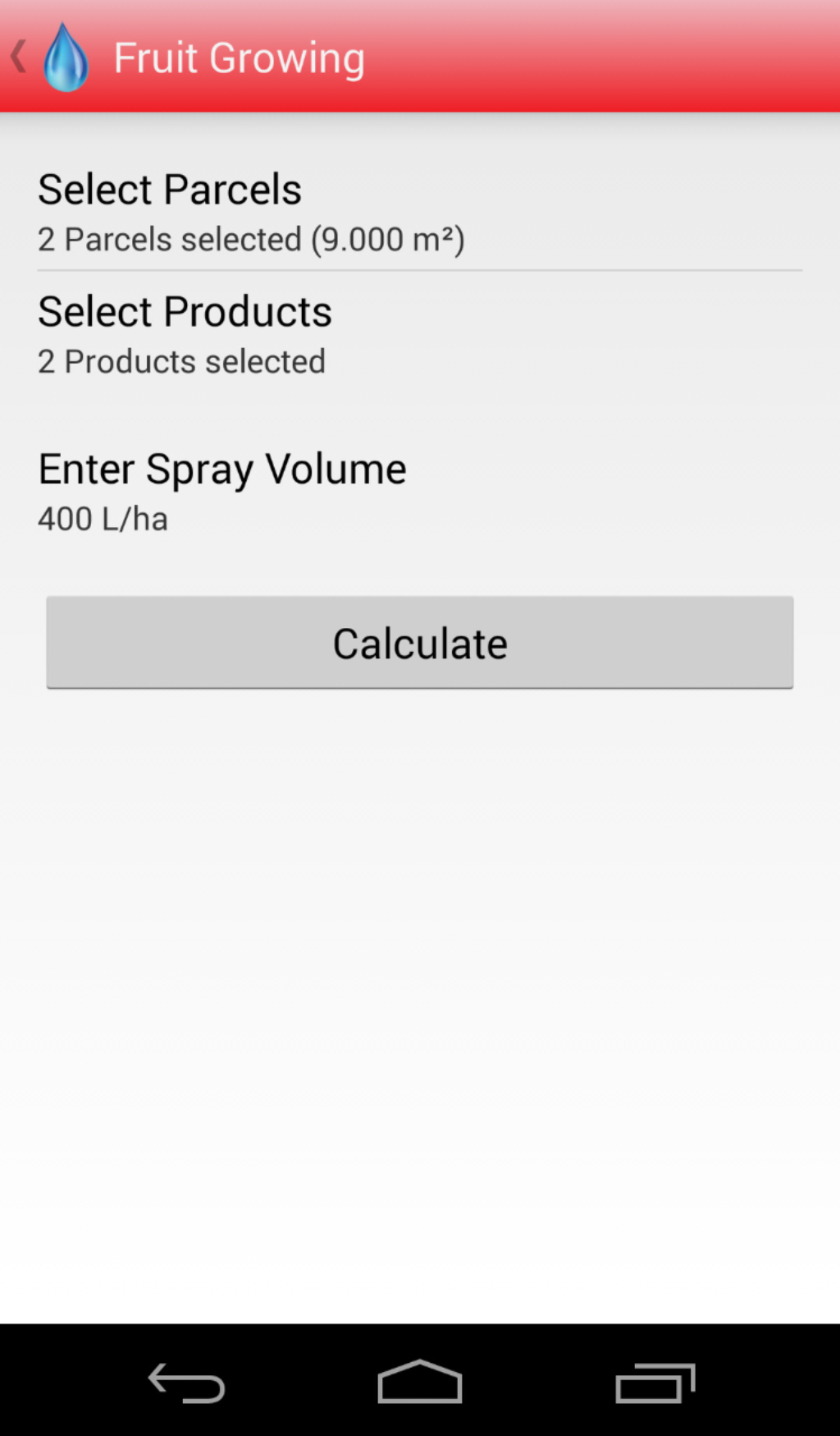 Android Spraycalculator Fruit Growing Calculation