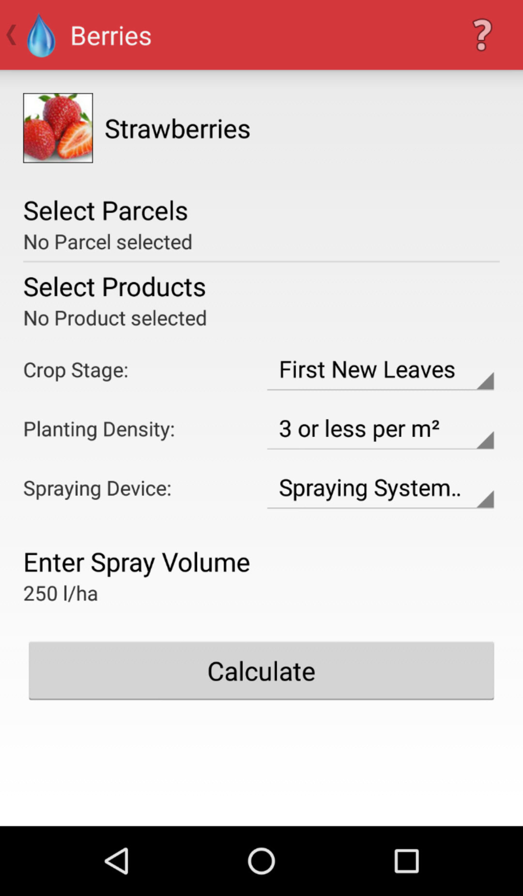 Android Spraycalculator Berries Calculation